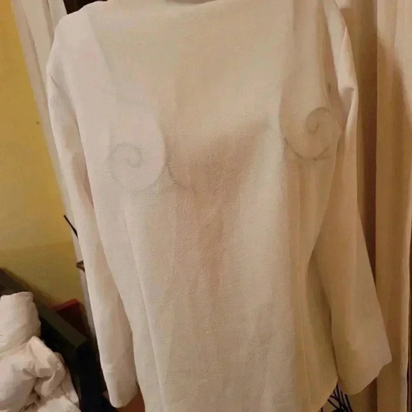 White Classic  Front Button Blouse Long Sleeves with Cuffs M size by L Lune - Picture 5 of 7